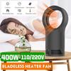 110V/220V Kış Bıçaqsız Isıtıcı Fan Masaüstü/Masa Elektrikli Sıcak Fan Alan Hava Üfleyici Radyatör 2 Vites Ev Ofis