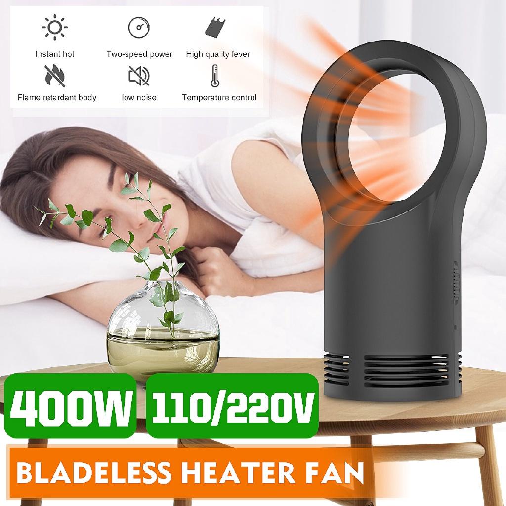 110V/220V Zimný bezlopatkový ohrievač ventilátor Stolný/Stolový Elektrický Teplý Ventilátor Priestorový Ohrievač Vzduchu 2 Rýchlosti Domov Kancelária EU biela