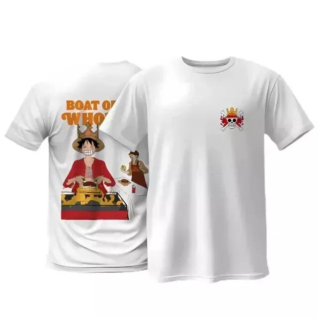 

2025 American Vintage One Piece X Burger King Luffy Sanji T-shirt Print Summer Men s and Women s Pure Cotton Streetwear S