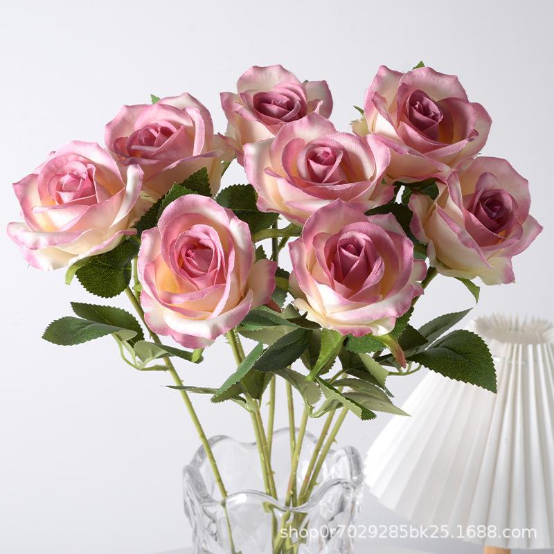 Artificial Silk Rose Bouquet for Wedding and Home Decoration