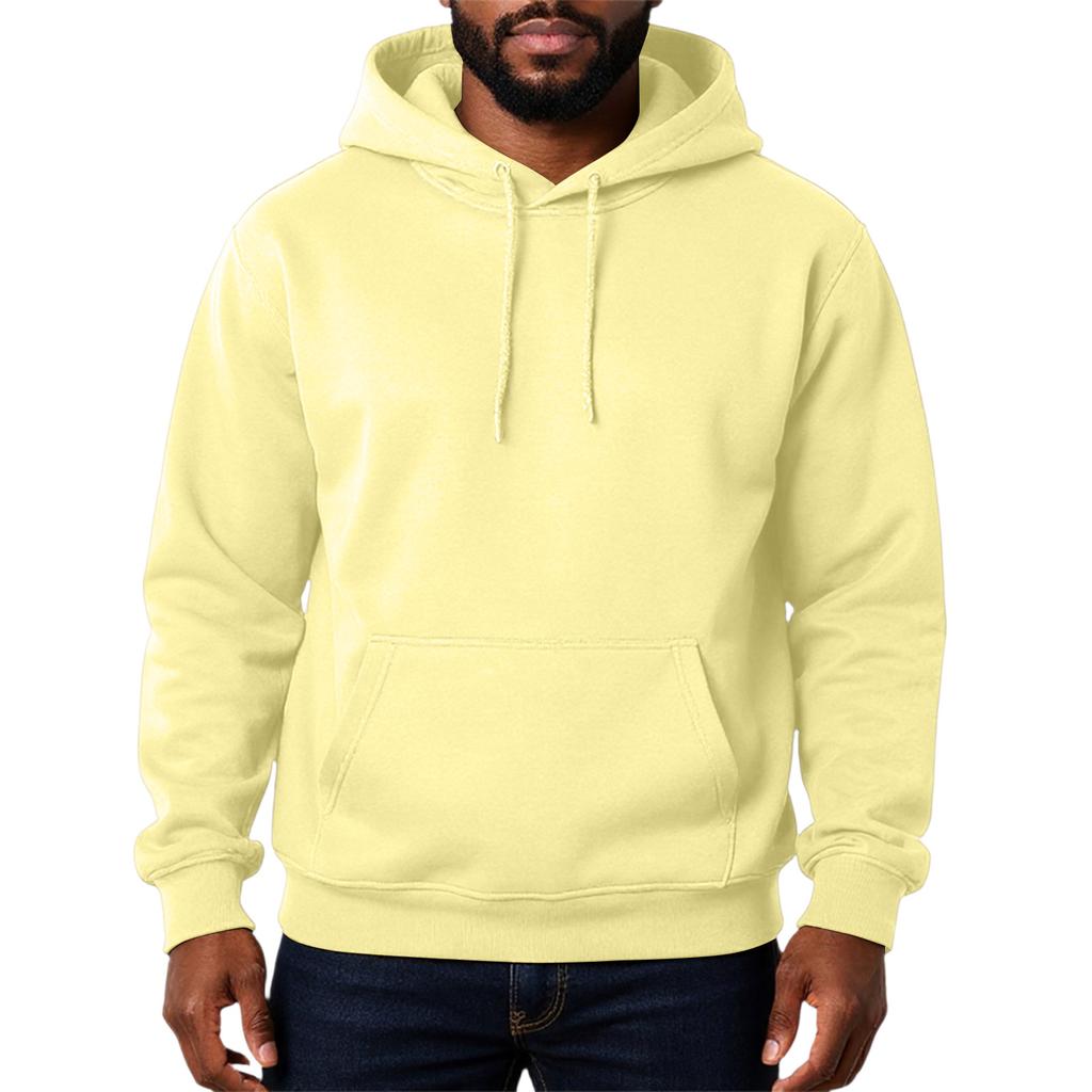Men's  Solid Color  Adding Fleece  Loose  Hooded Hood  Hoodie