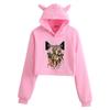 Haikyuu Anime Cat Ears Cropped Hoodie - Women's Autumn/Winter Fashion Sweatshirt