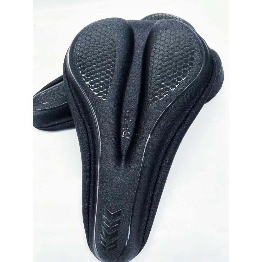 

Bicycle seat cushion cover quick release thickened silicone super soft seat cover mountain road bike bicycle equipment accessories Daquan 20*28cm чёрный