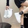 Soft Leather Love Little White Shoes Women's Shoes Spring 2025 New Thick-soled Heightening Leather Surface Color Matching Sports and Leisure Board Sho