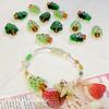 Hand-Painted Christmas Tree Glass Beads for DIY Jewelry & Phone Chains