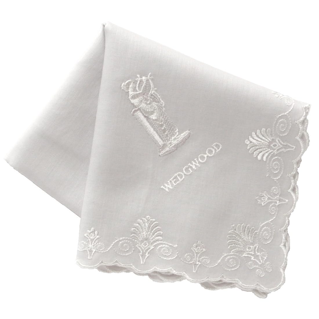 Wedgwood Anthemion Embroidered Handkerchief (Gray) Women s 001630-0002-03