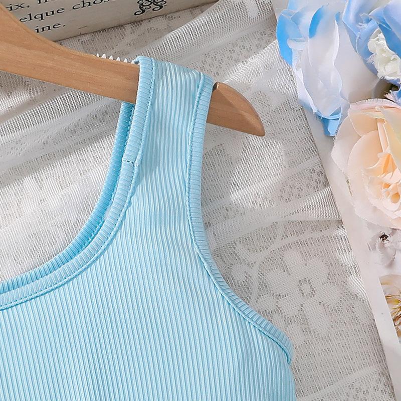 Sommerkleid für ältere Mädchen Neues lässiges ärmelloses Patchwork-Kleid im europäischen und amerikanischen Stil