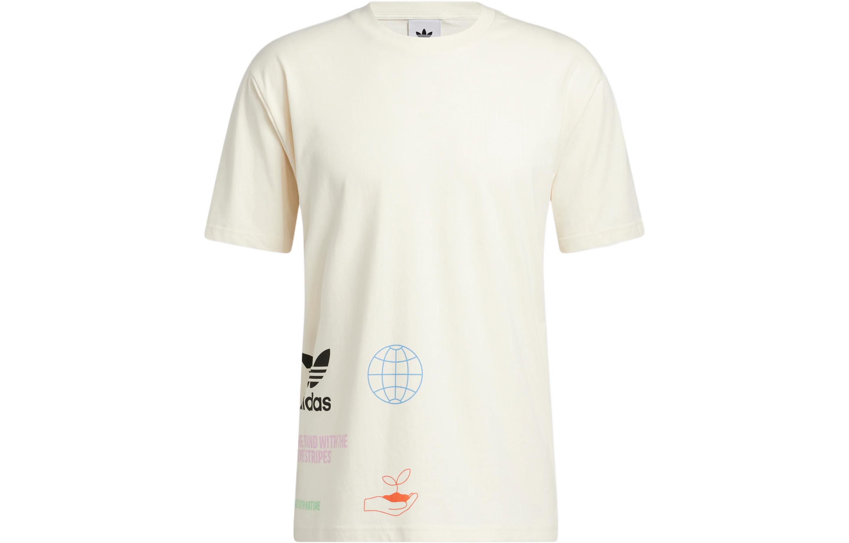 Adidas Originals NATURE MULTI T Shirt International Version Men s White HI2963 S