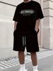 2025 Neues Sport-Set für Herren Los Angeles Print Kurzarm-T-Shirt Lässiges Sport-Set Streetwear Shorts Zweiteiliges Herren-Set