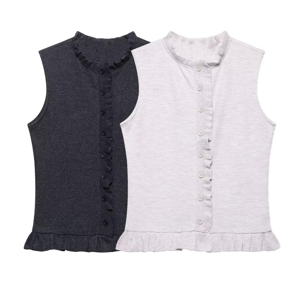 

Spring/Summer 2025 Women s Slim Fit Layered Pleated Top Small светло-серый