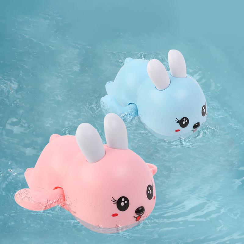 Cartoon Bunny Baby Bath Toys Toddler Bathing Clockwork Swimming Cute Bunny Pool Beach Toy Swimming Pool Bathroom Toy For Kids