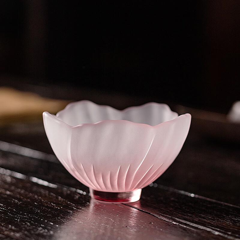 

Deou Xingguang Cherry Blossom Pink Glass Teacups (Set of 2)