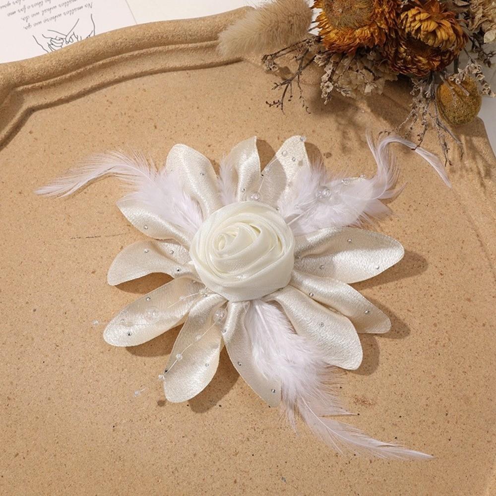 Multi Use Design Pearl Feather Hair Accessory Floral Clothing Accessory For Dress Decor