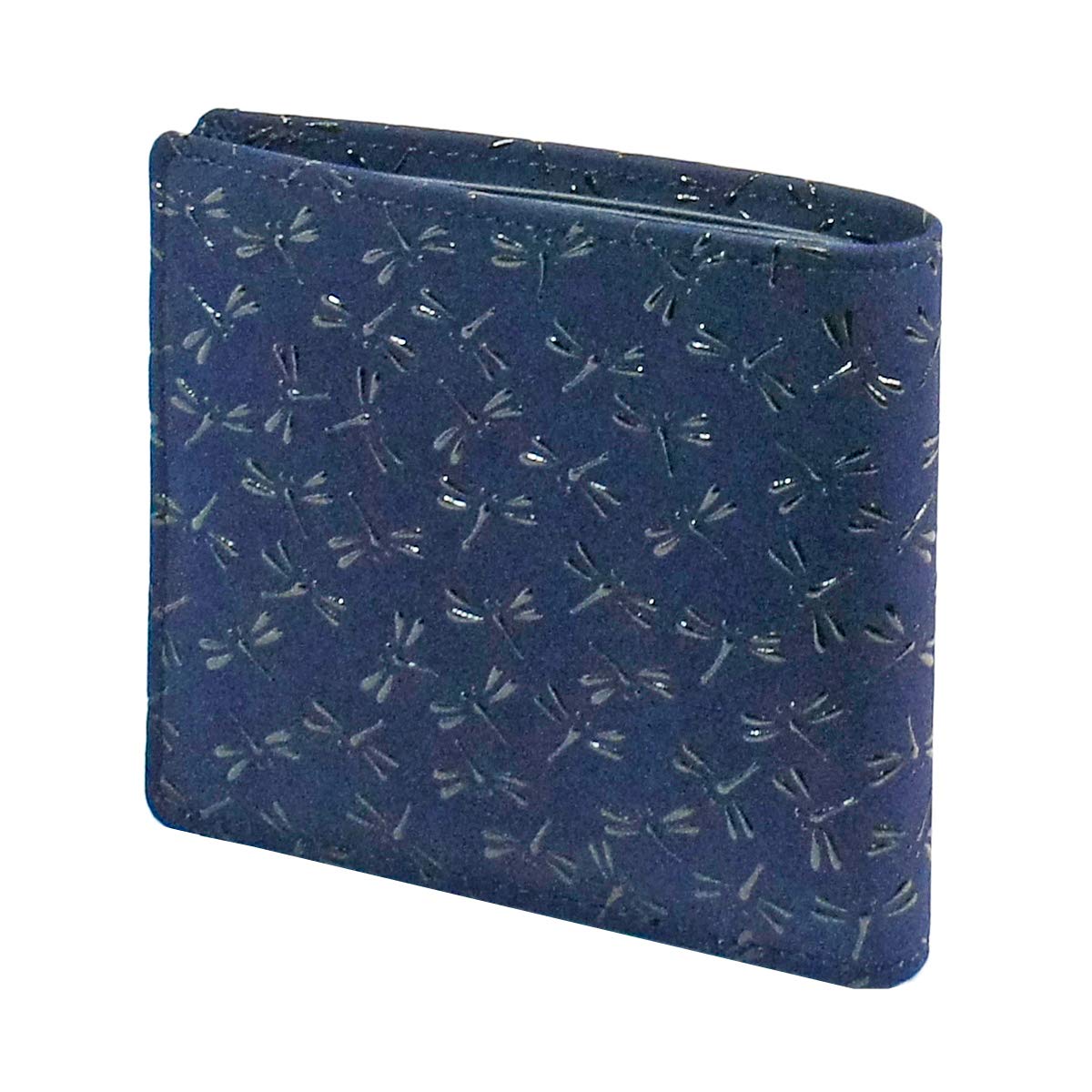 

Inden bill compartment no coin navy blue x black dragonfly pattern [Indenya] bi-fold wallet, I, purse, deerskin, lacquer, 2005-04-008