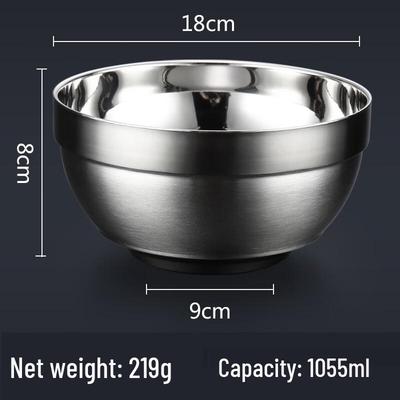ZISIZ 304 Stainless Steel Double-Layer Anti-Scald Bowl