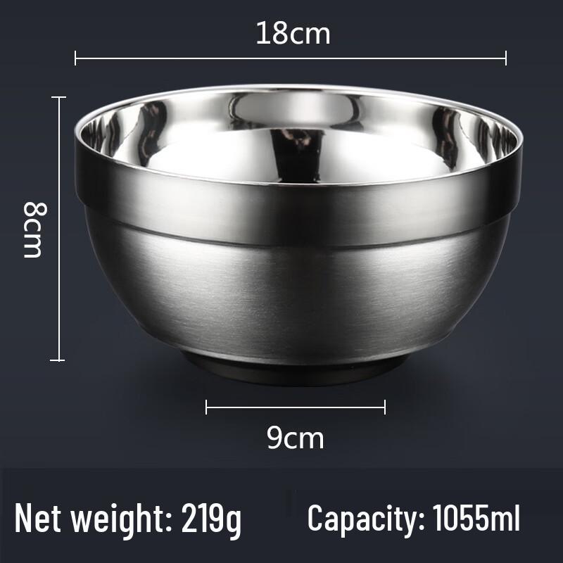 

ZISIZ 304 Stainless Steel Double-Layer Anti-Scald Bowl