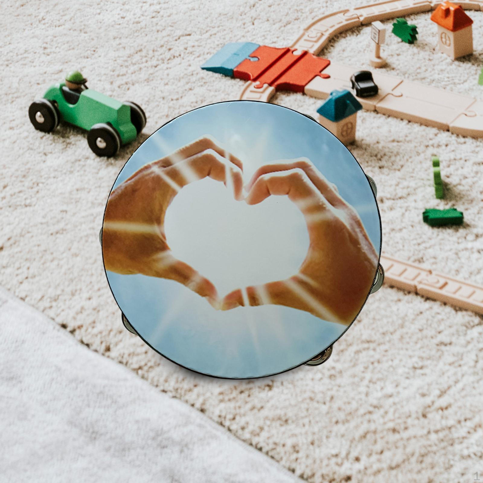 

Ручные тамбурины 10 деревянный тамбурин подарки музыкальный ритм колокольчик двойной ряд для игр молитва светло-синий