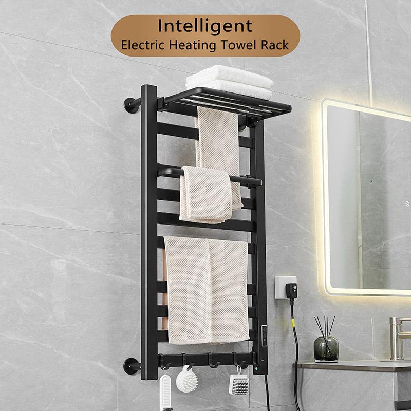 Smart Home Electric Heated Towel Rail Grey Electric Bathroom Bath Towel Dryer Warmer Heaters Punch Free Towel Rack Radiator 110v
