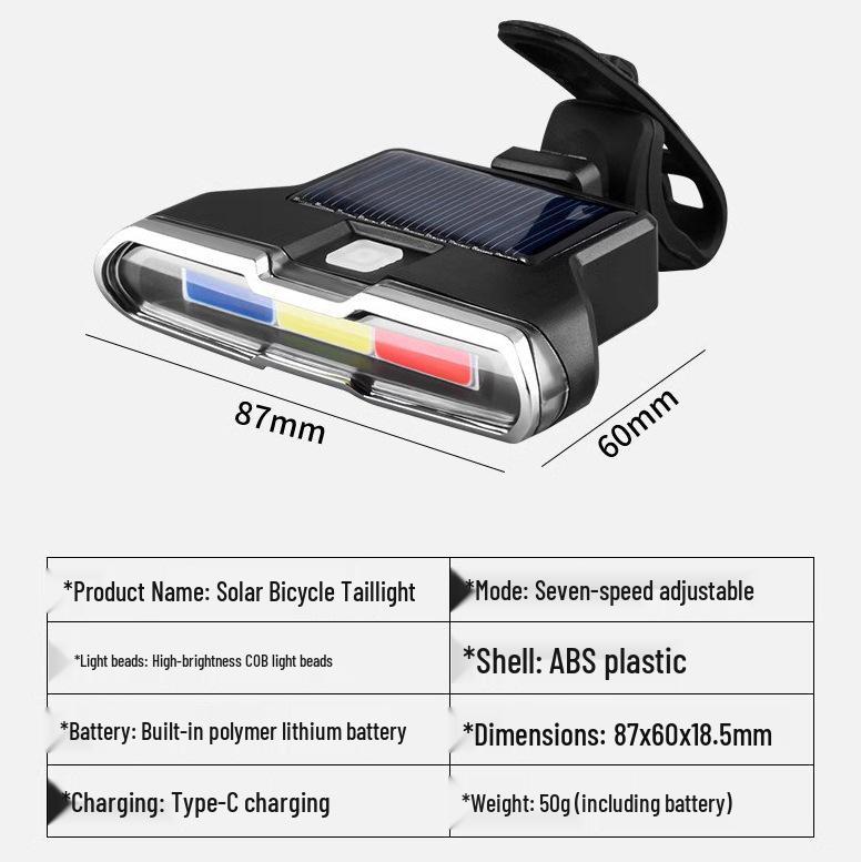 Solar-Powered Multi-Color Bike Taillight for Night Riding