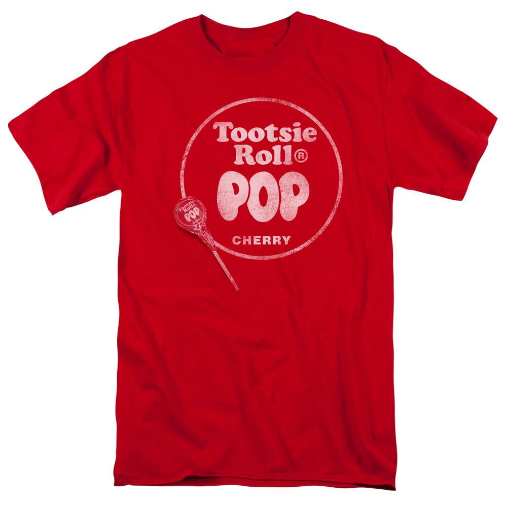 Tootsie Pop Tootsie Roll Pop Logo T Shirt Mens Licensed Fruit Sucker Tee Red XXL