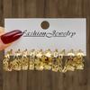 10Pcs Vintage Geometric Gold Metal Earrings Set for Women Punk Pearl Creative Drop Earring Atmospheric Metal Jewelry