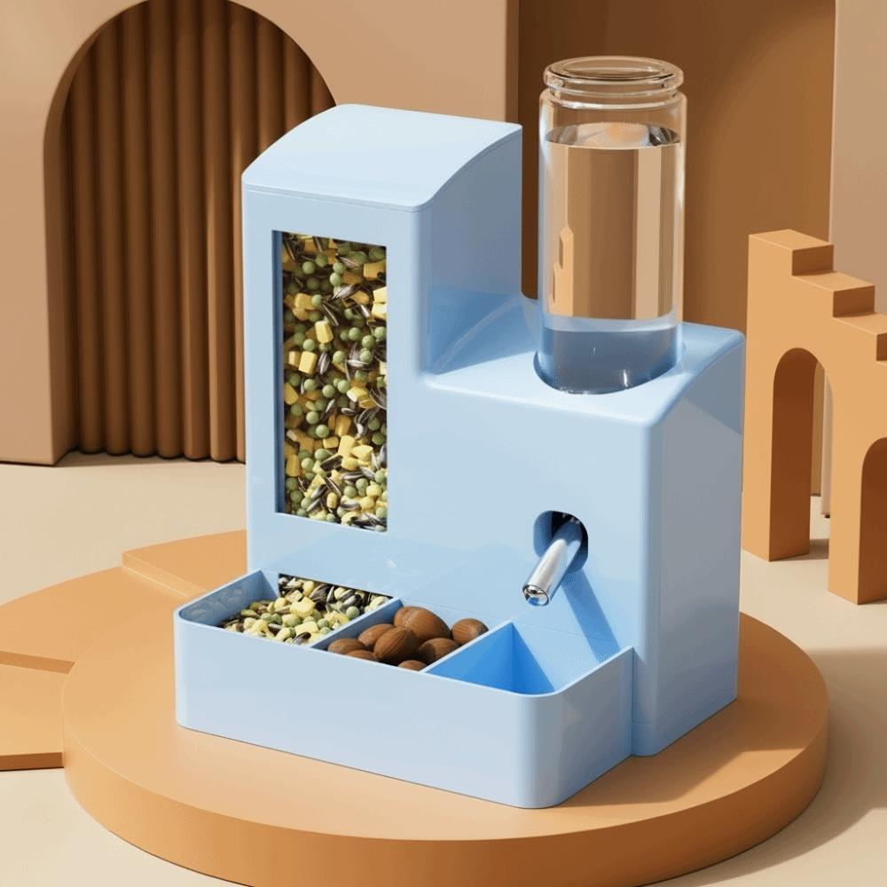 Leak Proof Automatic Hamster Feeder Large Capacity Pet Drinking Fountain  for Rat Rabbit синий