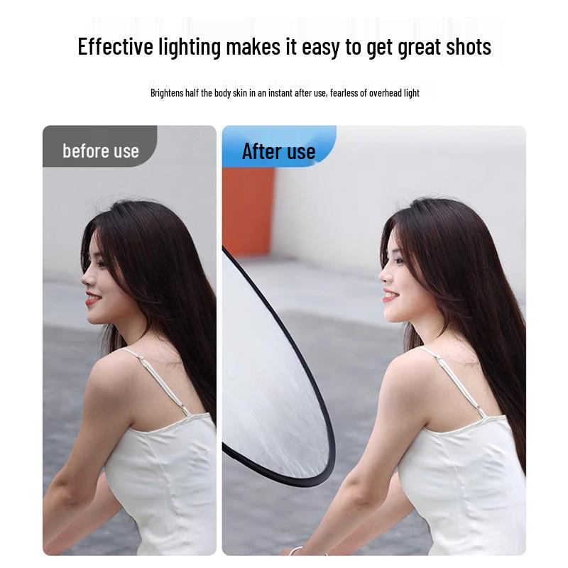 Portable 5-in-1 Photography Reflector: Outdoor/Indoor Shooting, Live Broadcast, Soft Light, Folding Design