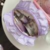 Large Capacity Ruffle Makeup Bag Plaid Pattern Wash Storage Bag Toiletry Organizer  Skincare