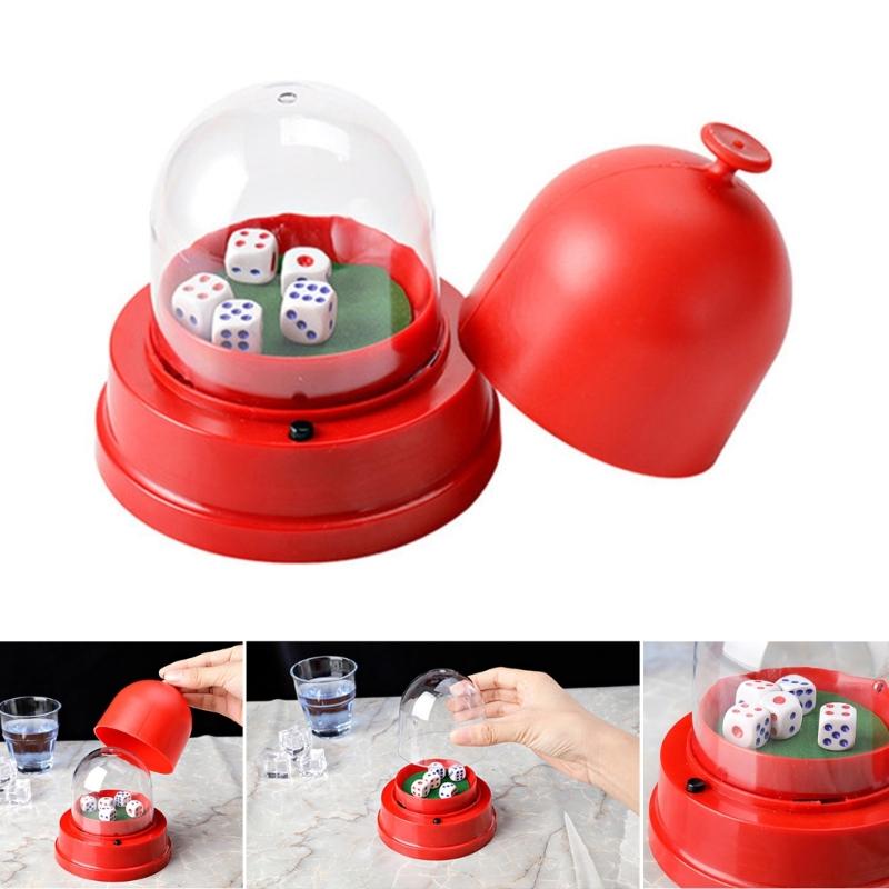 Electric Dices Roller Dices Automatic Roller Cup for KTV Pub Bar Dices Box Dices Games Automatic Dices Cup with 5 Dices