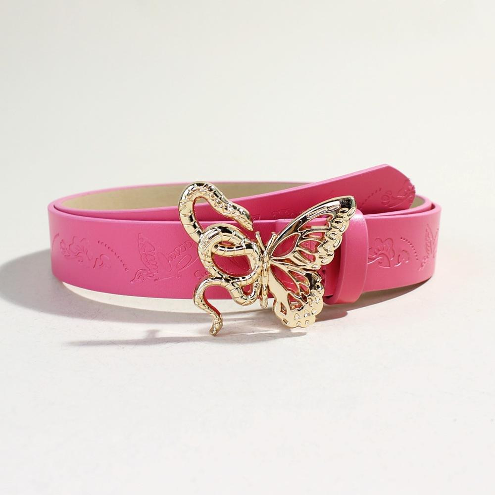 Snake Butterfly Button Head Decorative Belt Ladies Dress Shirt Belt Women