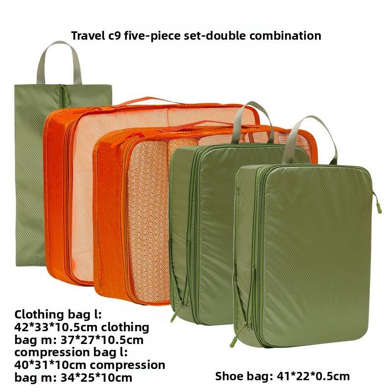 Travel Storage Bag Set With Waterproof Polyester Material For Packing And Organizing