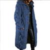 Women Hood Cardigan Large Size Sweater Pocket Single Breasted Long Sleeves Coat