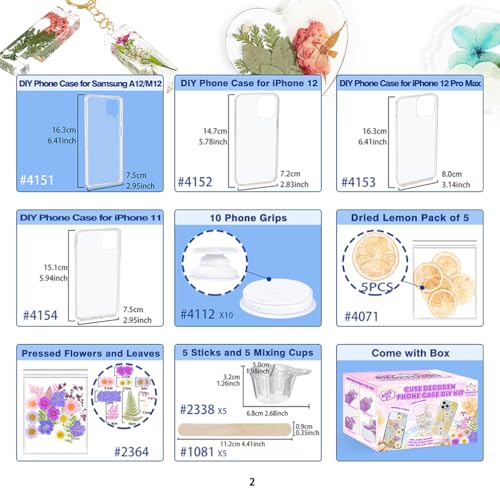 FUNSHOWCASE DIY Phone Case Deco Kit: Whipped Cream, Deco Parts, Deco Cream, Craft Materials, 36-Piece Creamy Whip Starter Set