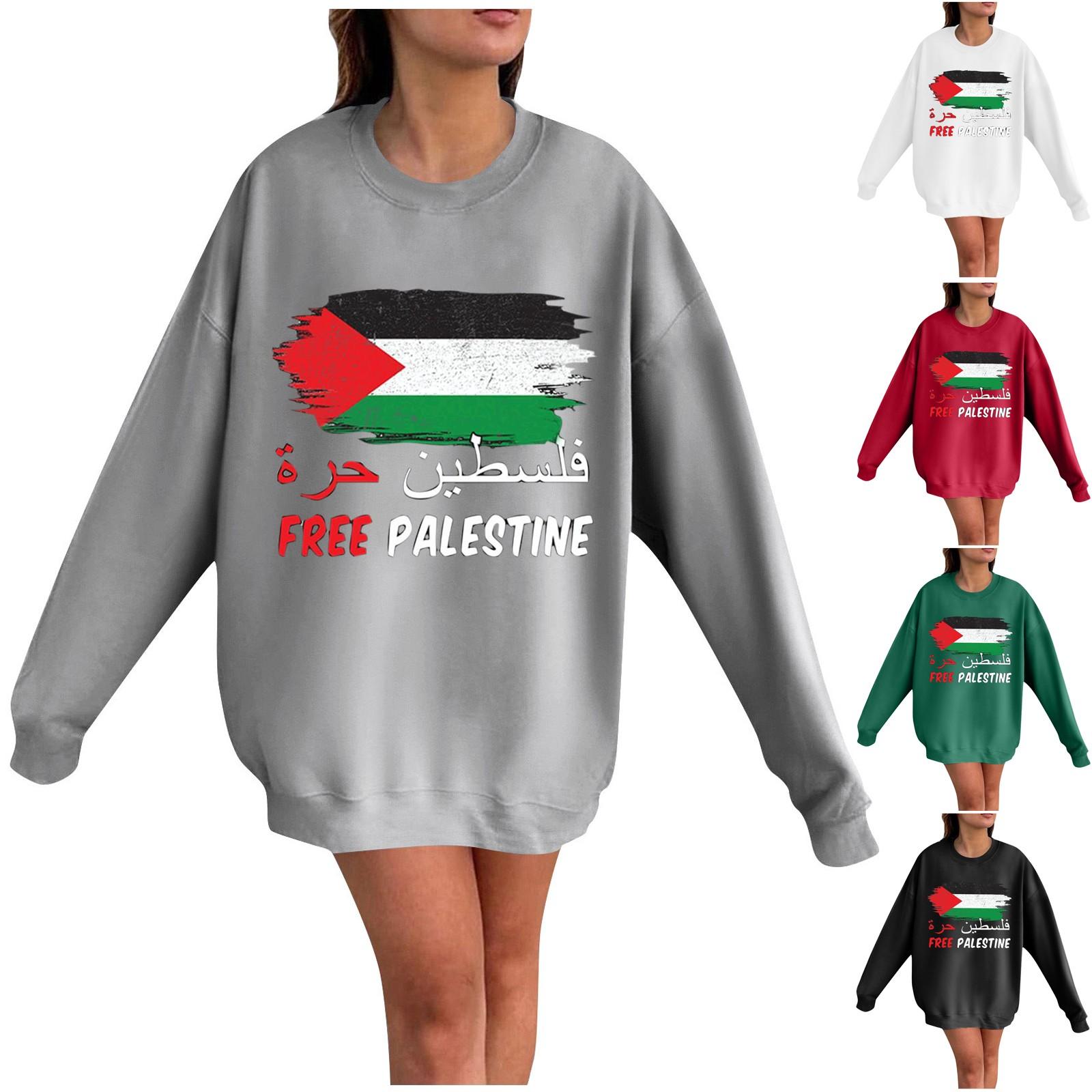 

Бесплатная Палестина Толстовка с принтом палестинского кулака и флага Верхняя часть израильско-палестинского конфликта