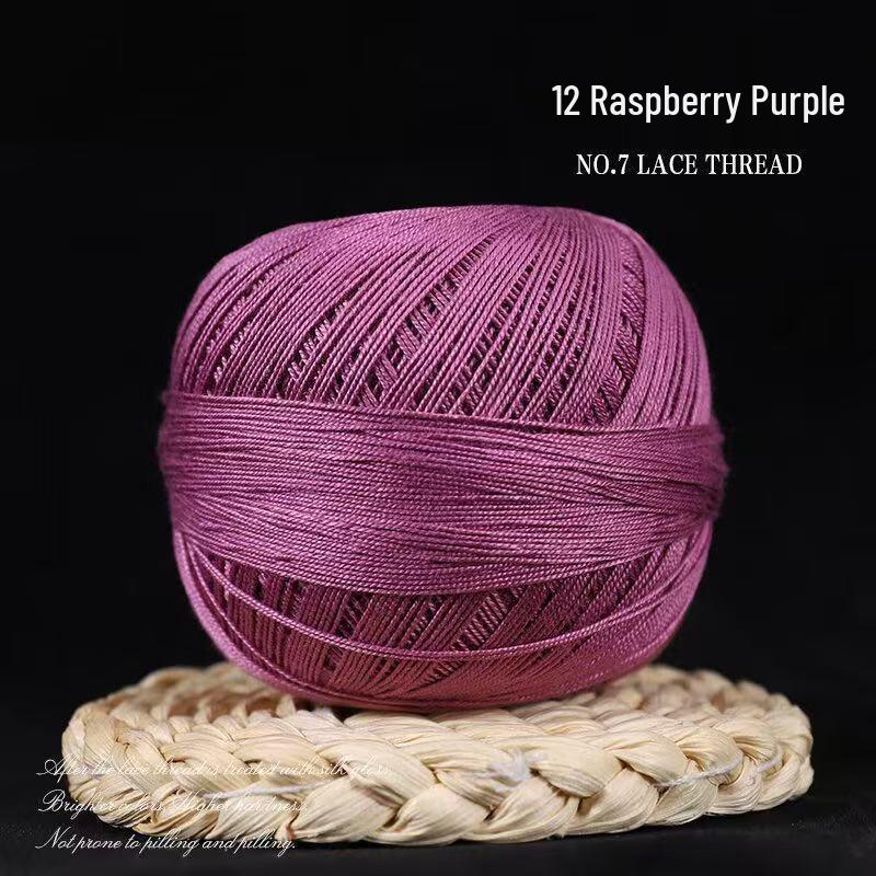 No. 7 Pure Cotton Silk Lace Yarn – Hand-Knitted, Strong Twist, Soft Half-Sleeve Crochet Yarn