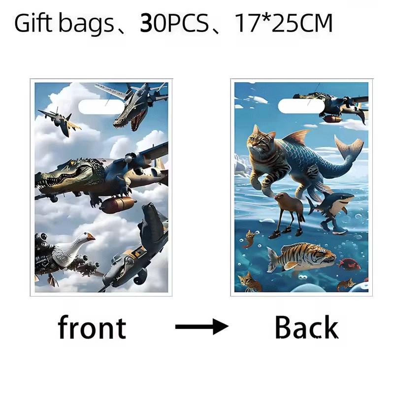 30/10Pcs Tung Sahur Tralalo Gift Bag Talian Brainrot Candy Bags Kids Boys Favors Birthday Loot Baby Showe Decoration Kid Friendly Entertaining Fun