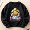 Kids Crewneck Long Sleeve Sweatshirt, Trendy Cool Cute Little Yellow Duck Print Top for Autumn Winter