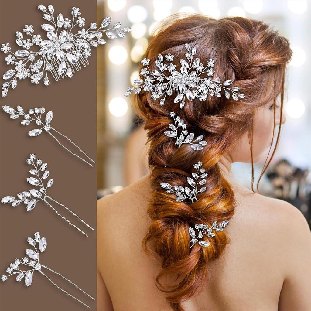 Malang New European and American Style Bridal Headdress Handmade Hair Accessories Inlaid Crystal Comb Wedding Photography