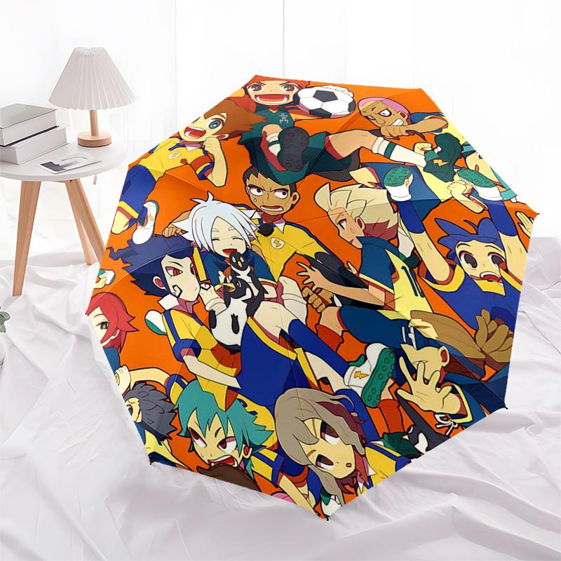 1 Stück Captain Tsubasa Outdoor-Regenschirm - Automatisches Öffnen/Schließen, Tragbares 3-fach faltbares Design mit 8-Speichen-Eisenrahmen - Perfektes Geschenk für Fans, Reisende, Dai