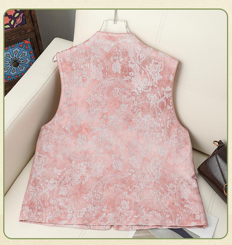 Winter Embroidered Shawl Vest - Thickened Chinese Style Sleeveless Top for Women