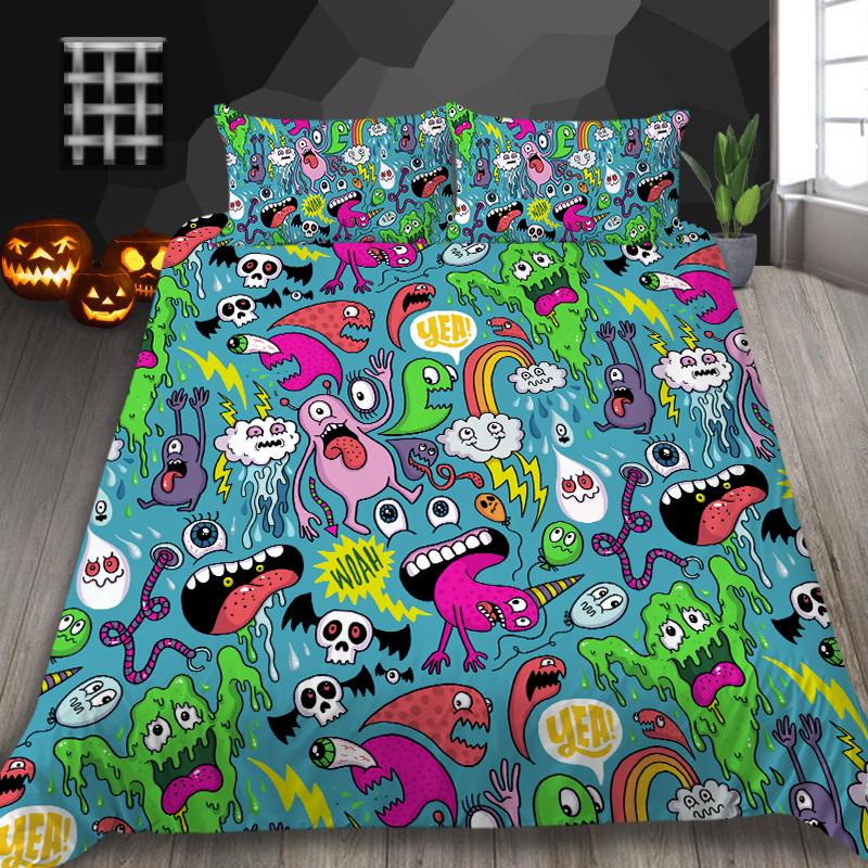 Halloween Duvet Cover Unique Design King Size Bedding 3D Printing Home Textiles Boy Girl Soft Bedding Cover Set