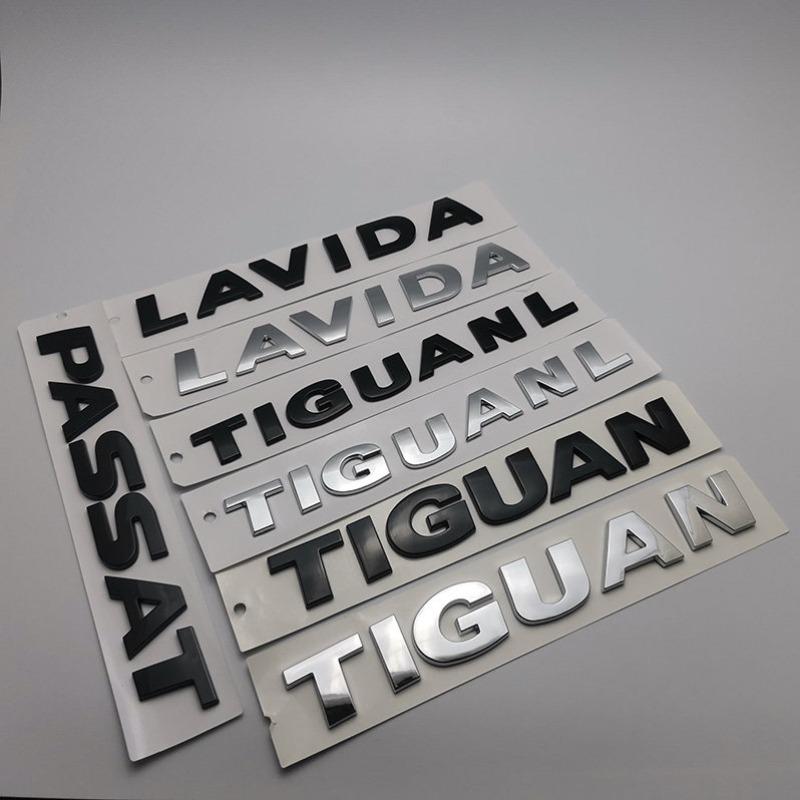 1Pc Rear Trunk Emblem Badge Sticker ABS Plastic Silver and Black for CADDY LAVIDA TIGUAN TIGUANL Logo Decorative