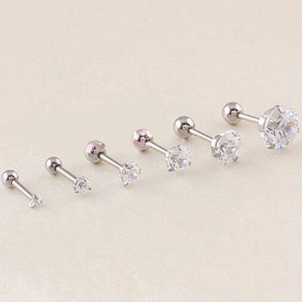 9 Farben Mode CZ 3 Prong Tragus Knorpel Edelstahl Ohrstecker Kristall Zirkon Ohrringe Piercing Schmuck