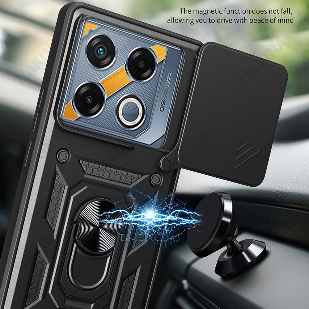 Slide Lens Armor Funda for Infinix GT 20 Pro Case Magnetic Ring Stand Holder Cover for Infinix GT 20 Pro Case Protective Capa
