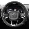 100% Fit For Volvo C40 XC40 2023 2024 Auto Parts DIY Hand-stitched Black Suede Nonslip Wear Resistant Car Steering Wheel Cover