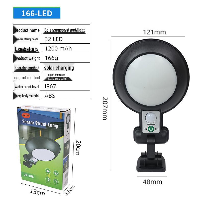 Solar-Powered LED Wall Light with Motion Sensor and Remote Control for Outdoor Use