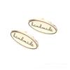 5Pc Hand Made Metal Labels Gold Silver Color Craft Garment Labels Tags For Bags Purse Hand Made Letter Printed Diy Sewing Labels