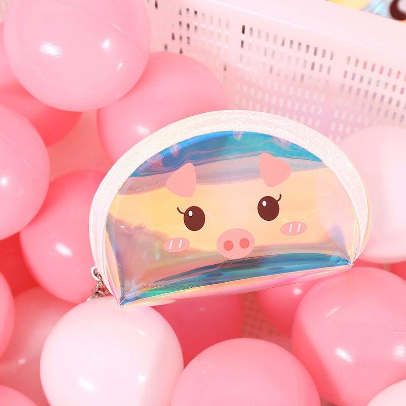 

Мультфильм Свинья Лазерная женская гигиеническая прокладка для салфеток детский кошелек для монет ТПУ маленький мешочек для монет на молнии деньги наушники тампон держатель кошелек