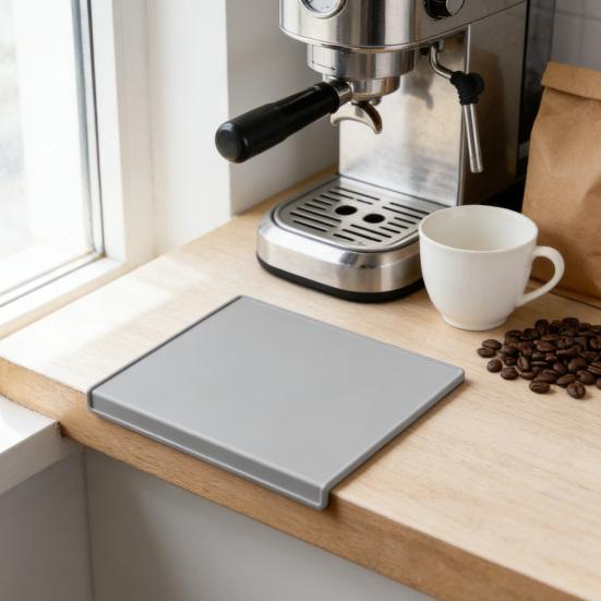 Tapete de Tampar Espresso Antiderrapante de Silicone Tapete para Tamper de Café Resistente ao Calor Almofada de Estação de Tampar Barista para Bancada de Máquina de Espresso