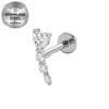 Euro Cross 316L Stainless Steel Heart-Shaped Zircon Threaded Ear and Lip Stud.